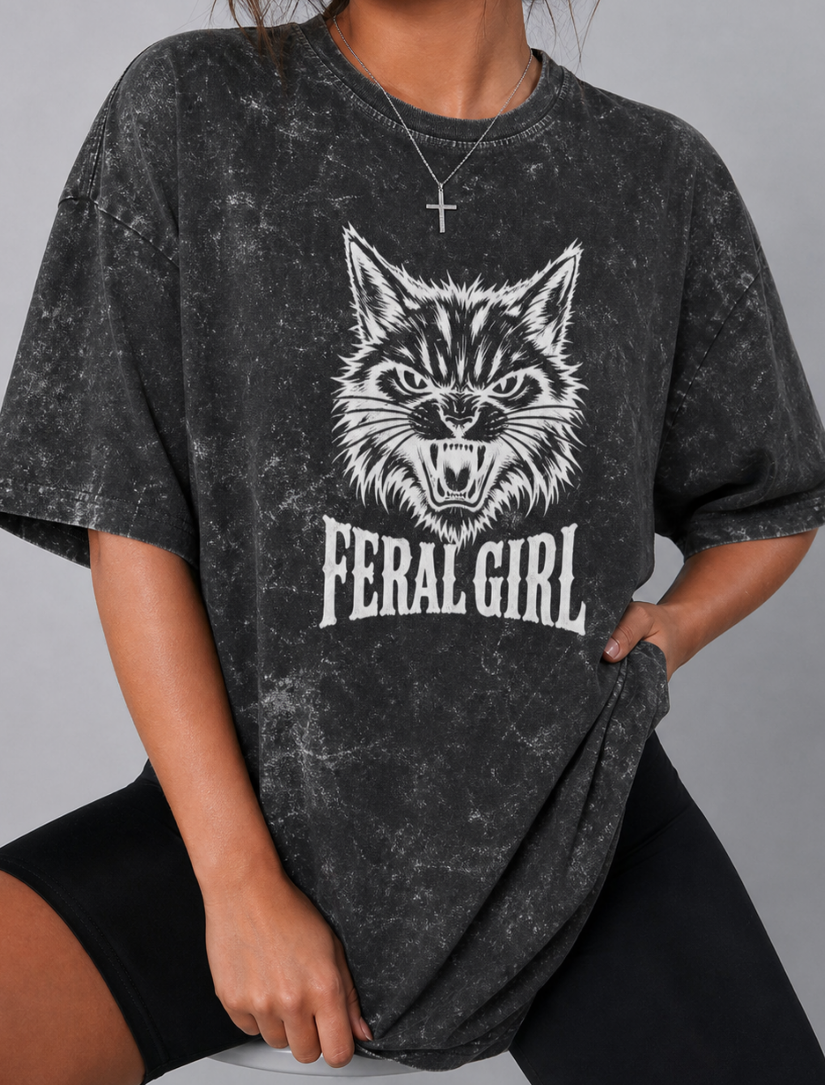 Unisex Acid Washed Oversized Tee