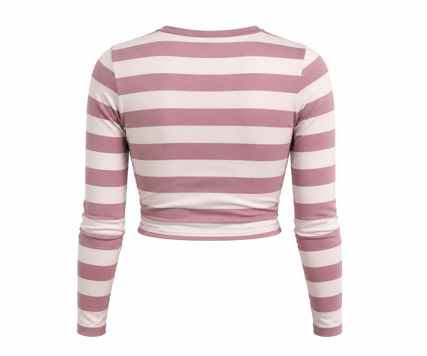 Women's Striped Fitted Long Sleeve Crop Top